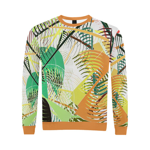 Jungle Mood Abstract All Over Print Crewneck Sweatshirt for Men (Model H18)