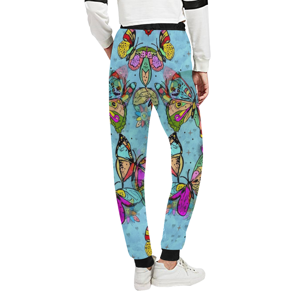 Buttefluy Popart by Nico Bielow Unisex All Over Print Sweatpants (Model L11)