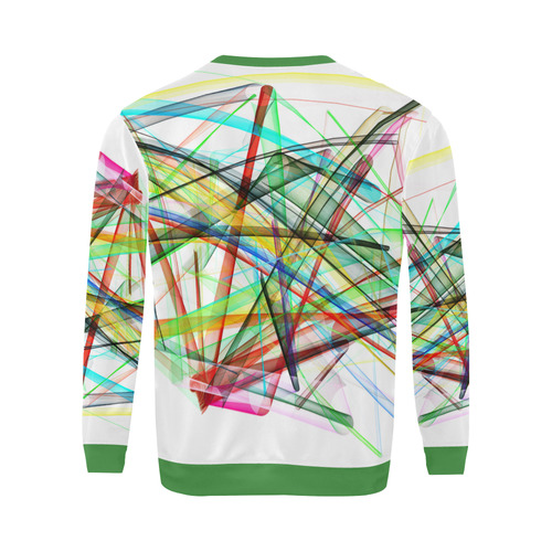 Lines on White Abstract All Over Print Crewneck Sweatshirt for Men (Model H18)
