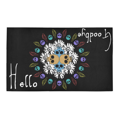 Hello, Goodbye, Skulls Azalea Doormat 30" x 18" (Sponge Material)