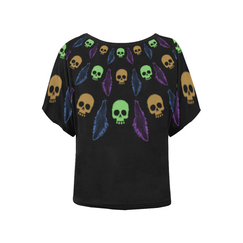 Skull Dance Women's Batwing-Sleeved Blouse T shirt (Model T44)