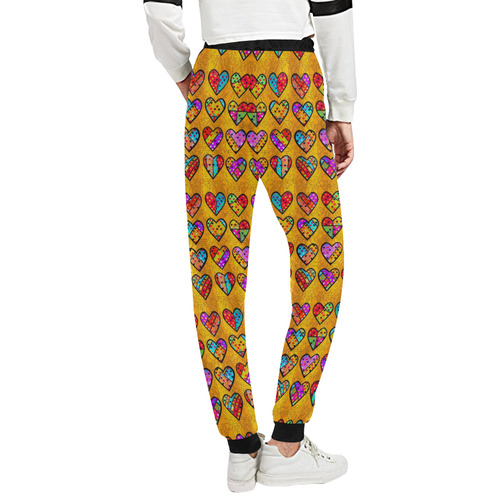 Herz Popart by Nico Bielow Unisex All Over Print Sweatpants (Model L11)