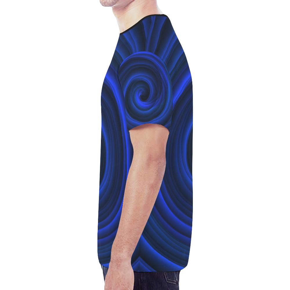 Indigo swirl New All Over Print T-shirt for Men (Model T45)