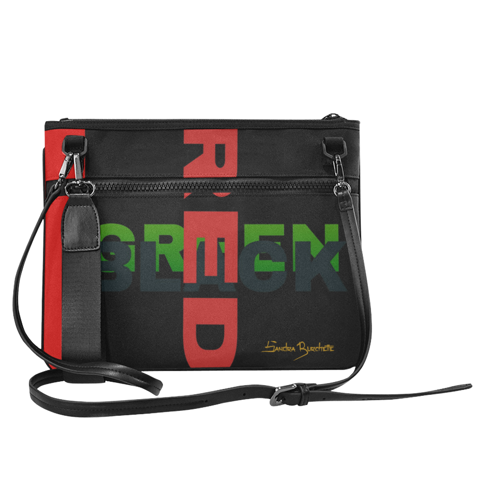 Red Black and green Slim Clutch Bag (Model 1668)