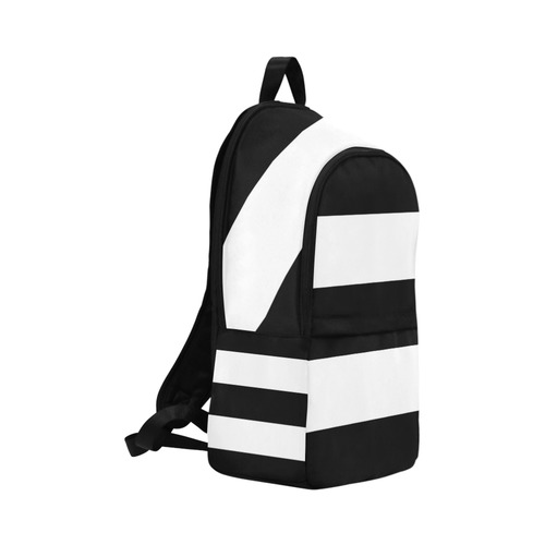 Black White Stripes Fabric Backpack for Adult (Model 1659)