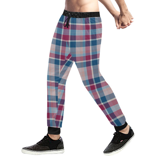 Fun Pastels Plaid Men's All Over Print Sweatpants (Model L11)