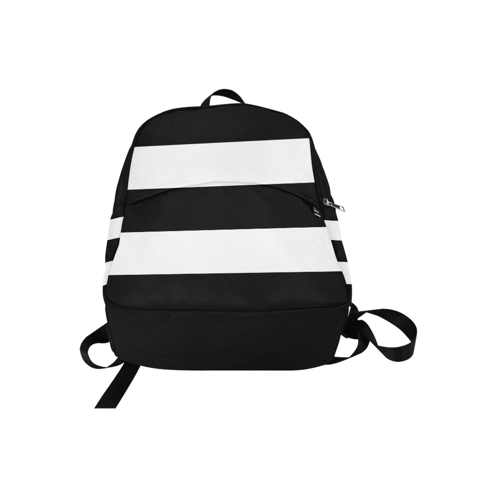 Black White Stripes Fabric Backpack for Adult (Model 1659)