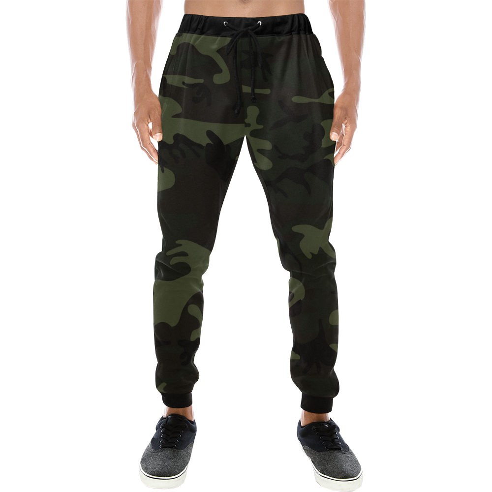 Camo Green Men's All Over Print Sweatpants (Model L11)