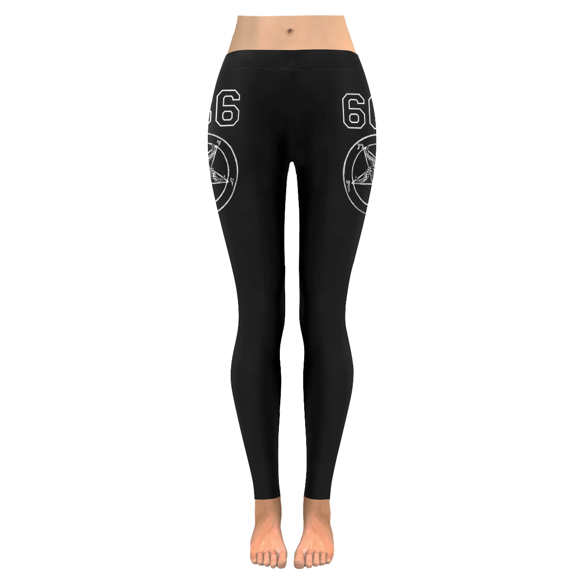 666letters Women's Low Rise Leggings (Invisible Stitch) (Model L05)