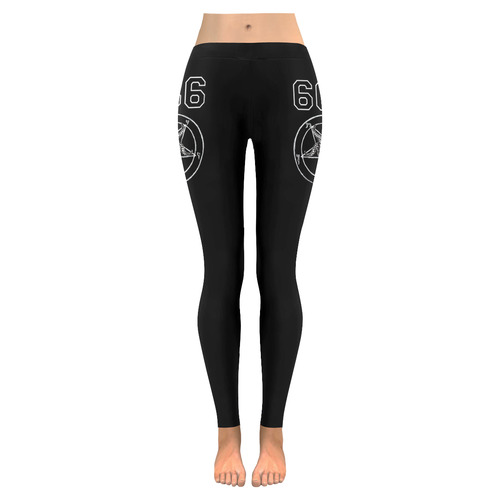 666letters Women's Low Rise Leggings (Invisible Stitch) (Model L05)