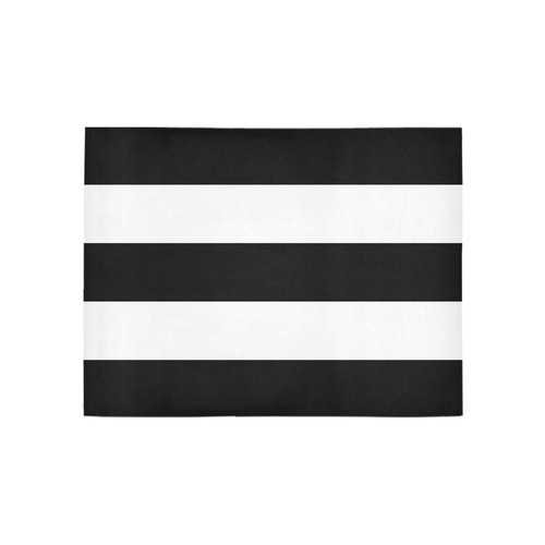 Black White Stripes Area Rug 5'3''x4'
