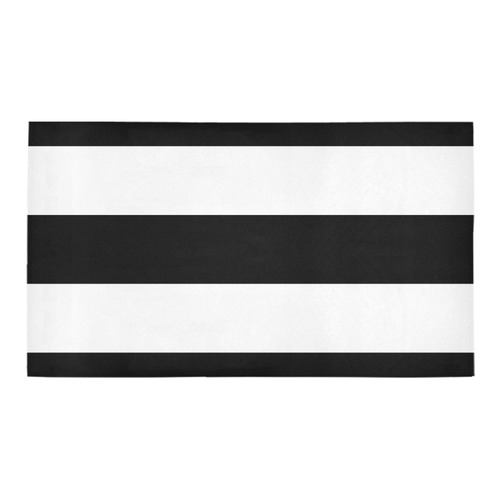 Black White Stripes Bath Rug 16''x 28''