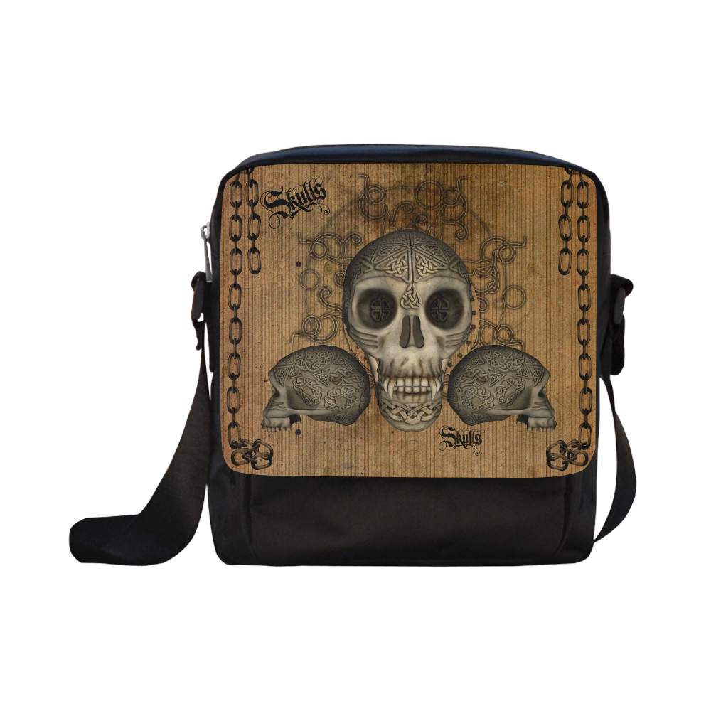 Awesome skull with celtic knot Crossbody Nylon Bags (Model 1633)