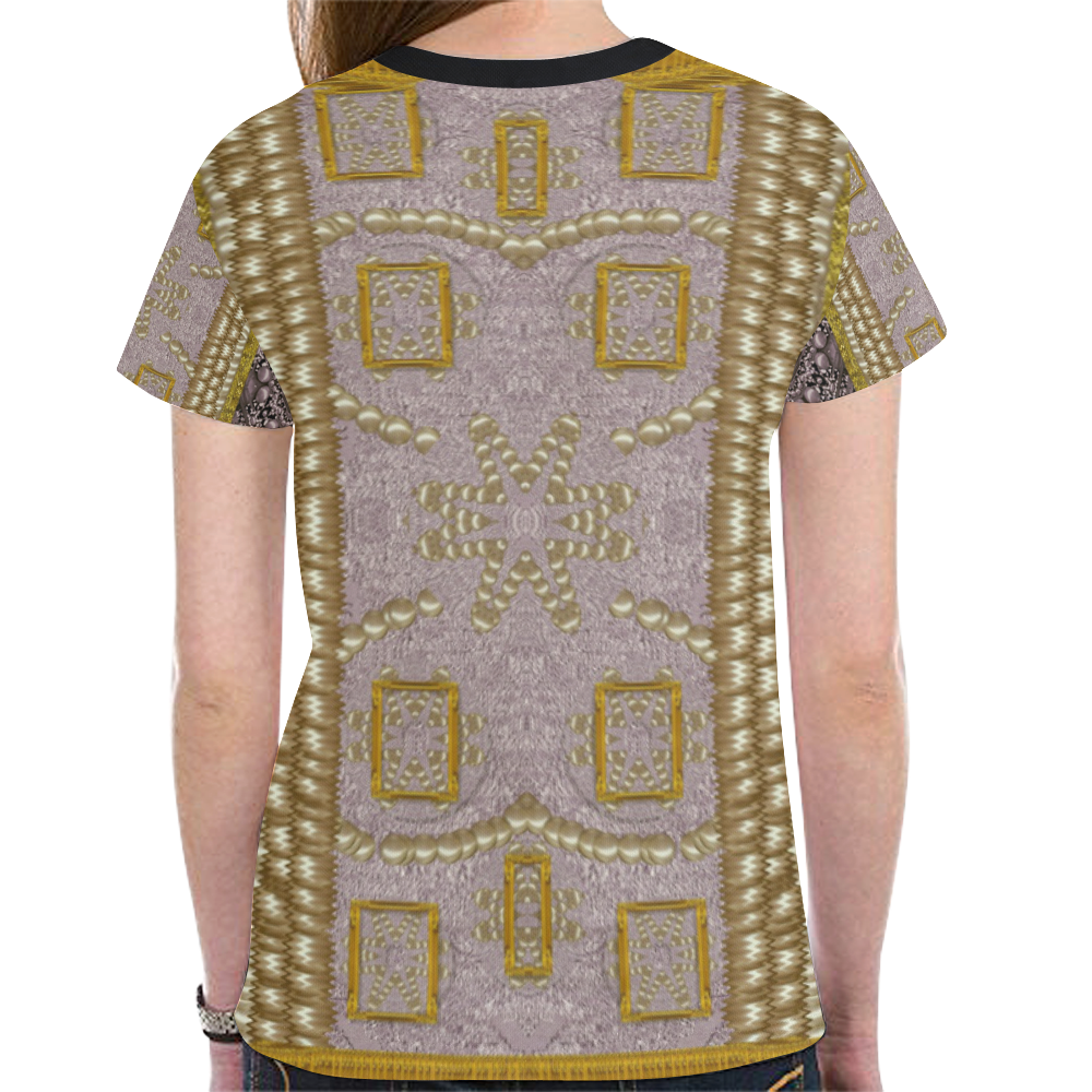 Gothic in modern stars and pearls New All Over Print T-shirt for Women (Model T45)