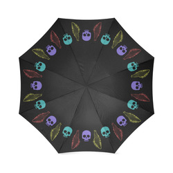 Skulls and Feathers Foldable Umbrella (Model U01)