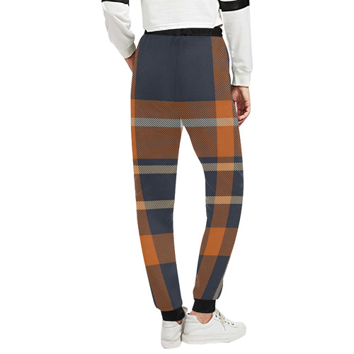 Blue Orange Plaid Unisex All Over Print Sweatpants (Model L11)