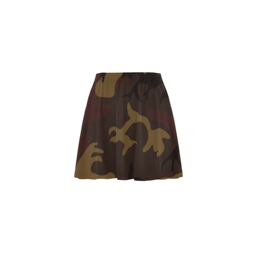 Camo Dark Brown Mini Skating Skirt (Model D36)