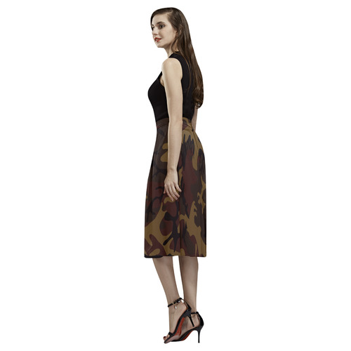 Camo Dark Brown Aoede Crepe Skirt (Model D16)