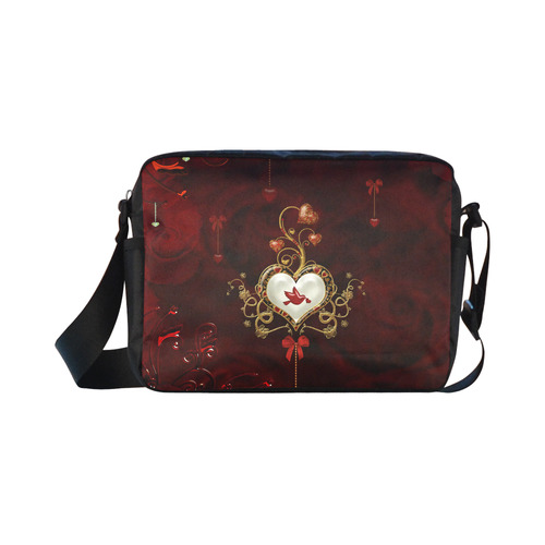 Wonderful heart with dove Classic Cross-body Nylon Bags (Model 1632)
