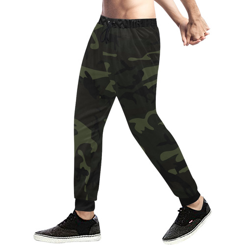 Camo Green Men's All Over Print Sweatpants (Model L11)
