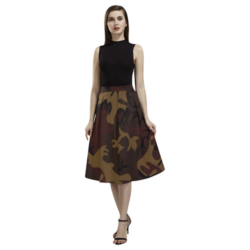 Camo Dark Brown Aoede Crepe Skirt (Model D16)