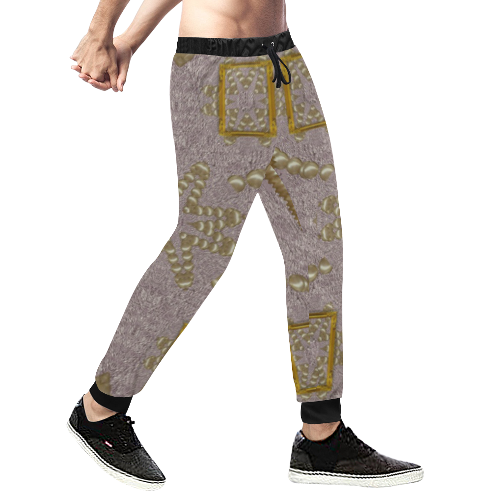 Gothic in modern stars and pearls Men's All Over Print Sweatpants (Model L11)