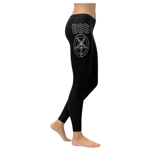 666letters Women's Low Rise Leggings (Invisible Stitch) (Model L05)