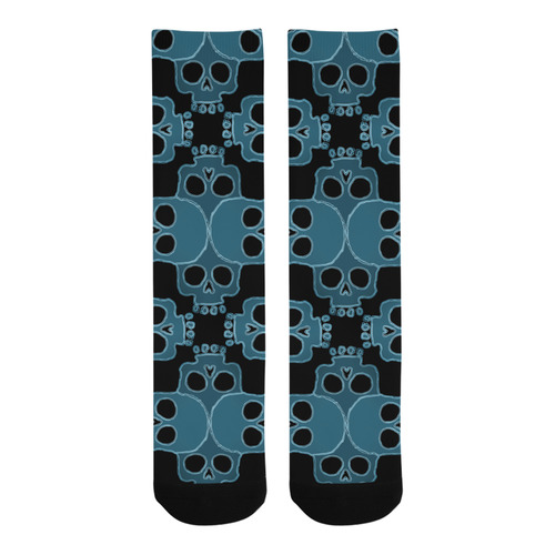 Skull Jigsaw Blue Trouser Socks