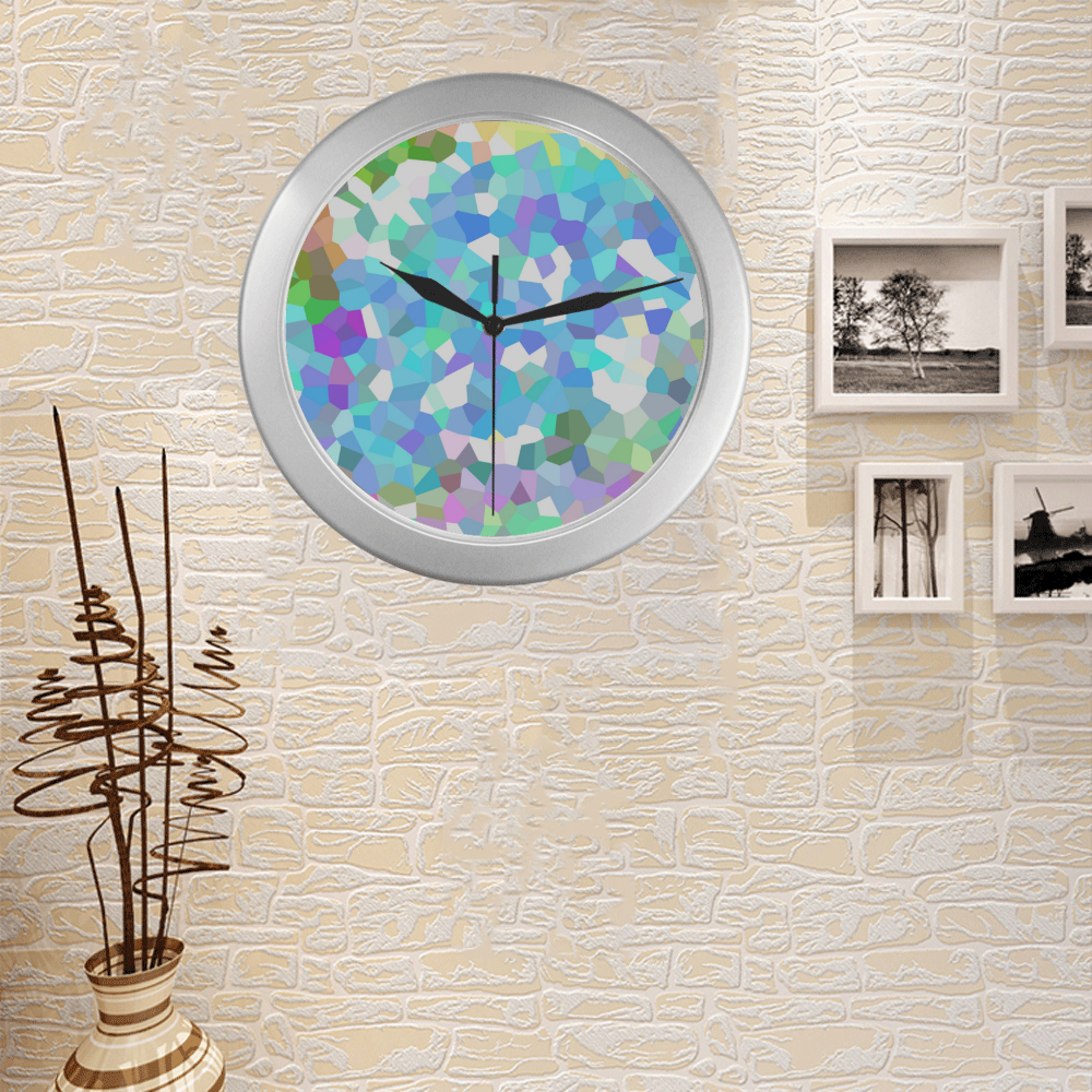 crystallake Silver Color Wall Clock