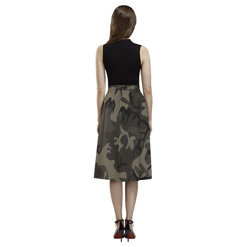 Camo Grey Aoede Crepe Skirt (Model D16)