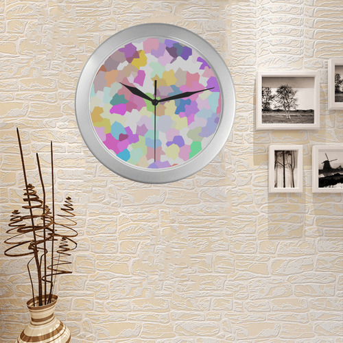 colorfulcamo Silver Color Wall Clock