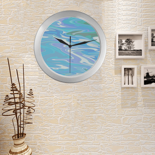 springwater Silver Color Wall Clock