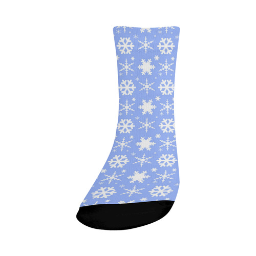 Snowflakes Blue Crew Socks