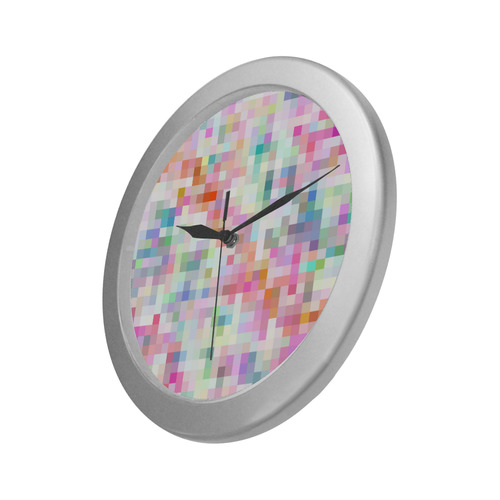 pixeledspring Silver Color Wall Clock