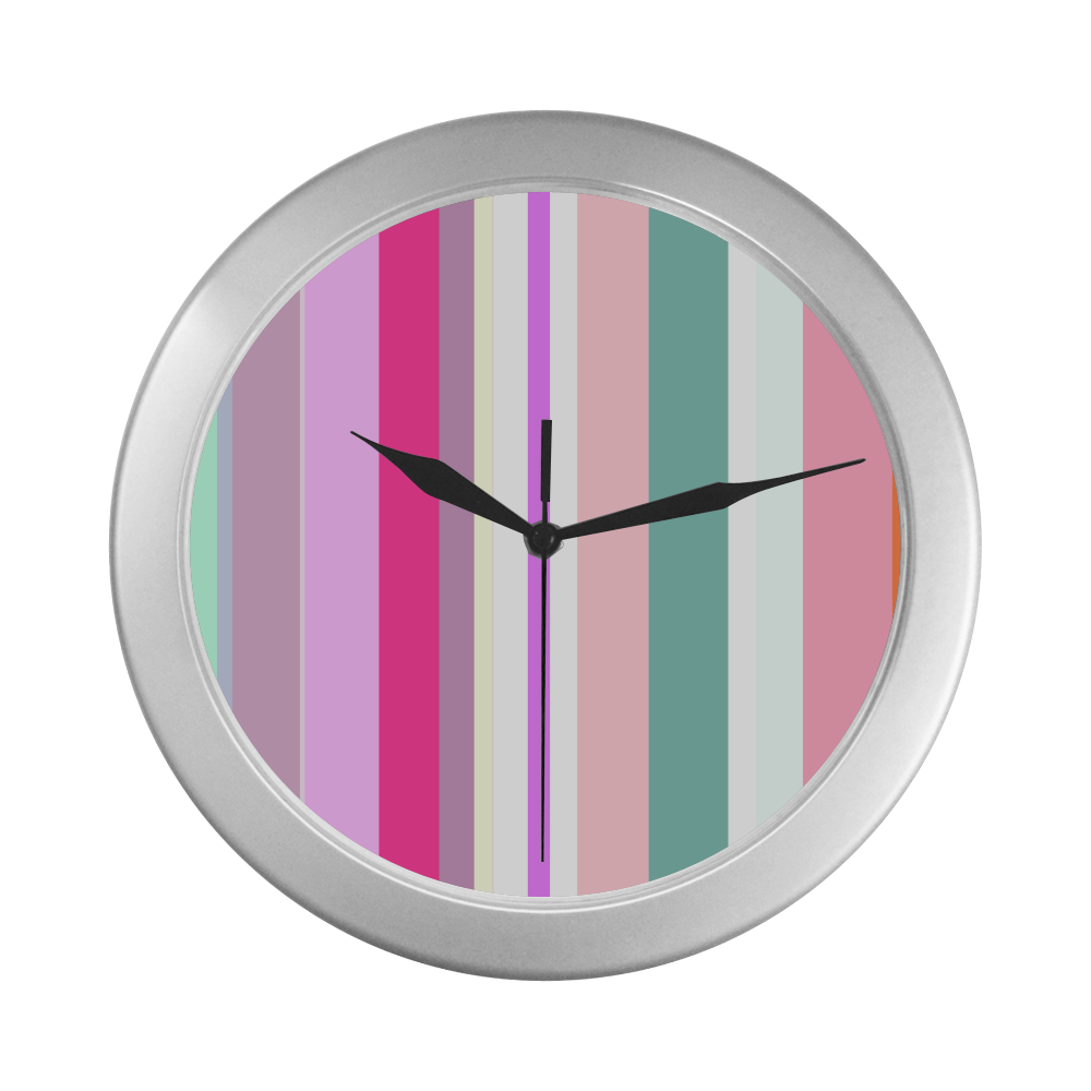 playfulspringstrips. Silver Color Wall Clock