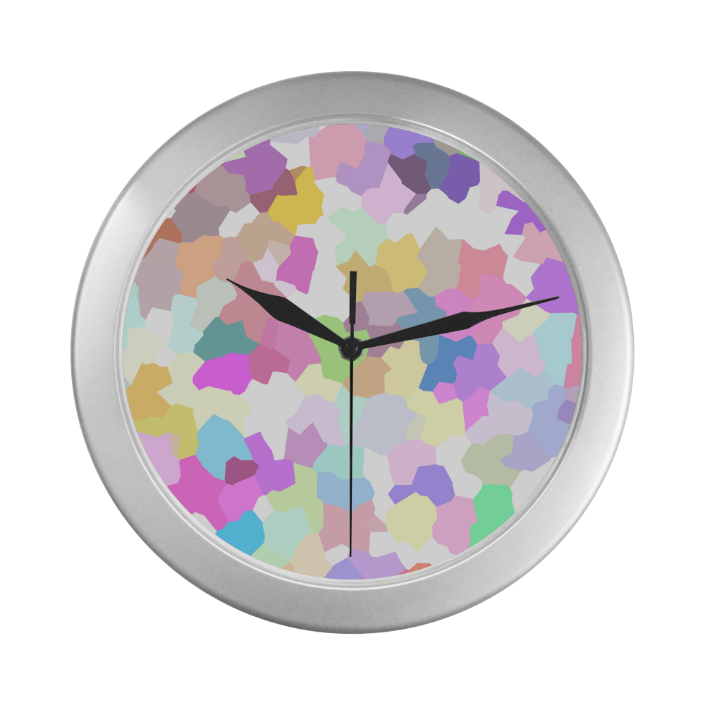 colorfulcamo Silver Color Wall Clock