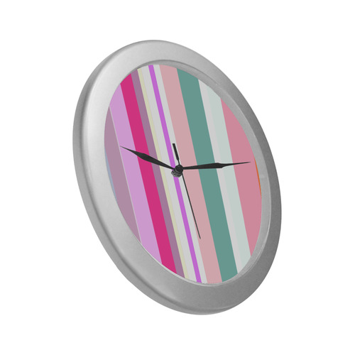 playfulspringstrips. Silver Color Wall Clock