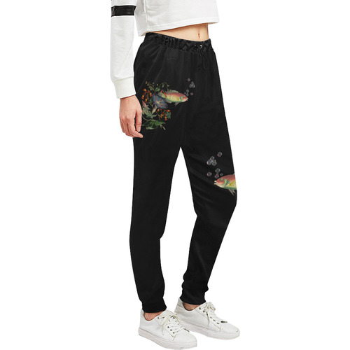 Fish With Flowers Surreal Unisex All Over Print Sweatpants (Model L11)