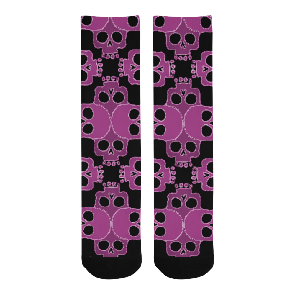 Skull Jigsaw Pink Trouser Socks