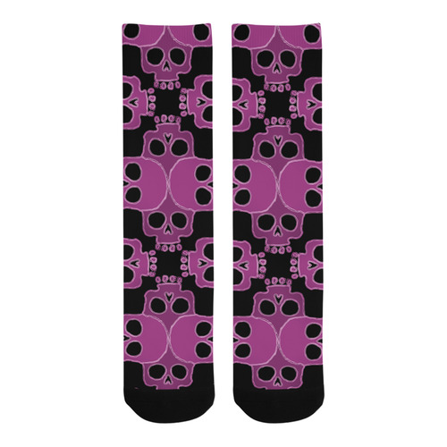 Skull Jigsaw Pink Trouser Socks