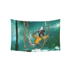 Funny pirate parrot Cotton Linen Wall Tapestry 60"x 40"