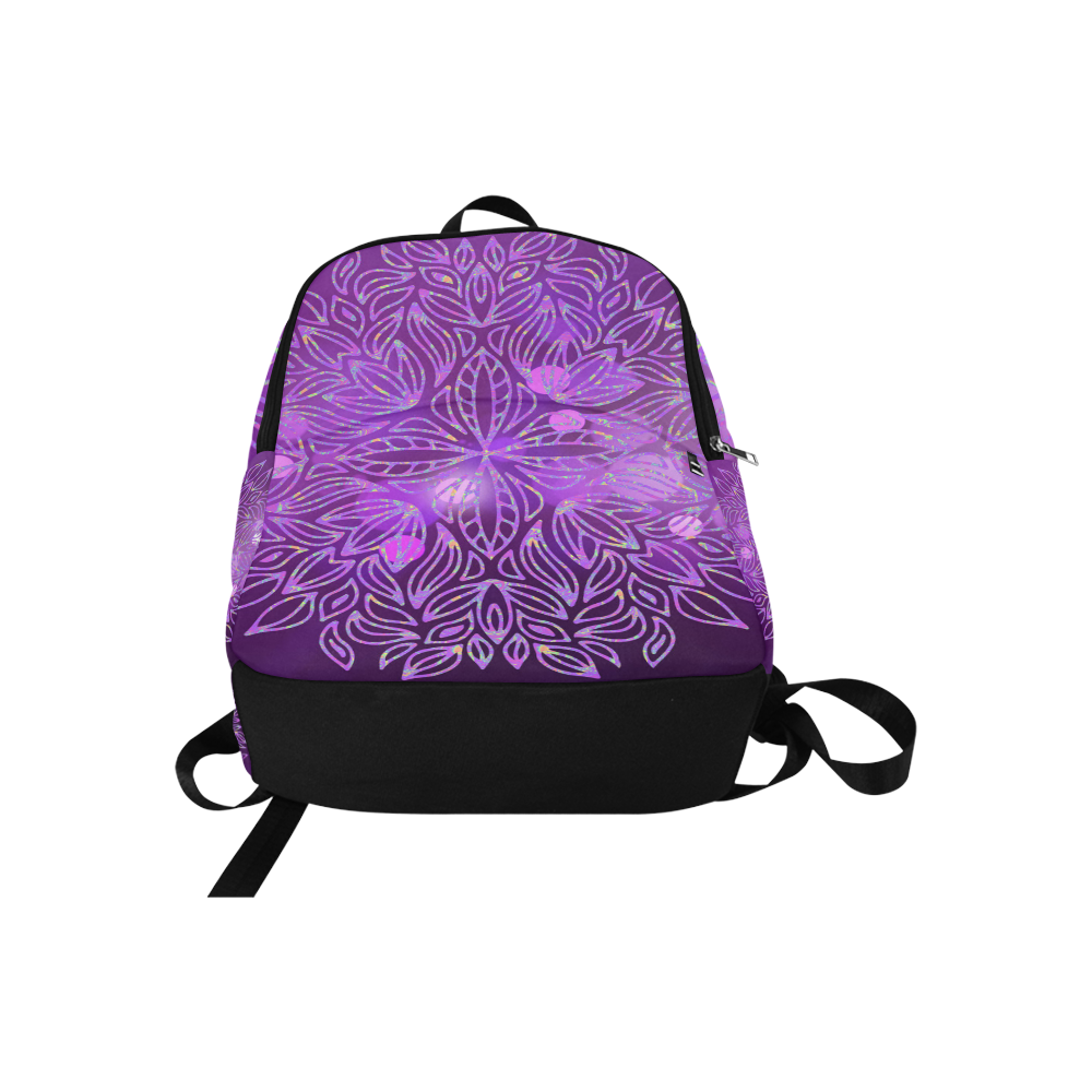 Purple Oil Spill Pattern Mandala Fabric Backpack for Adult (Model 1659)