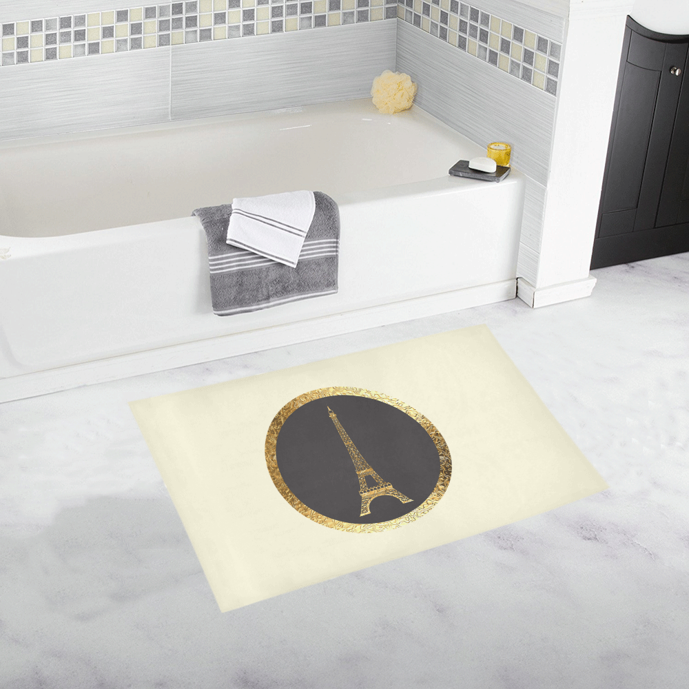 Parisian Showers Mat - Gold Bath Rug 20''x 32''