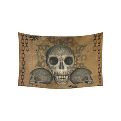 Awesome skull with celtic knot Cotton Linen Wall Tapestry 60"x 40"