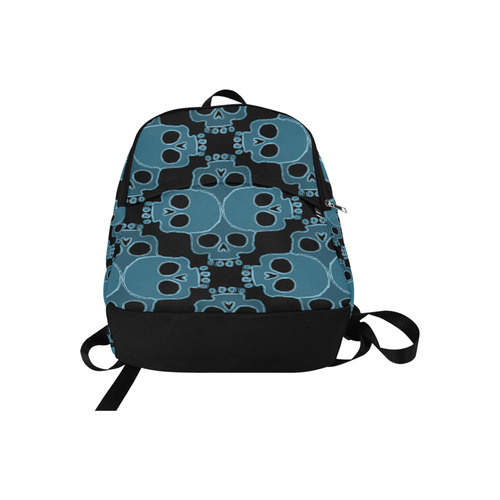 Skull Jigsaw Blue Fabric Backpack for Adult (Model 1659)