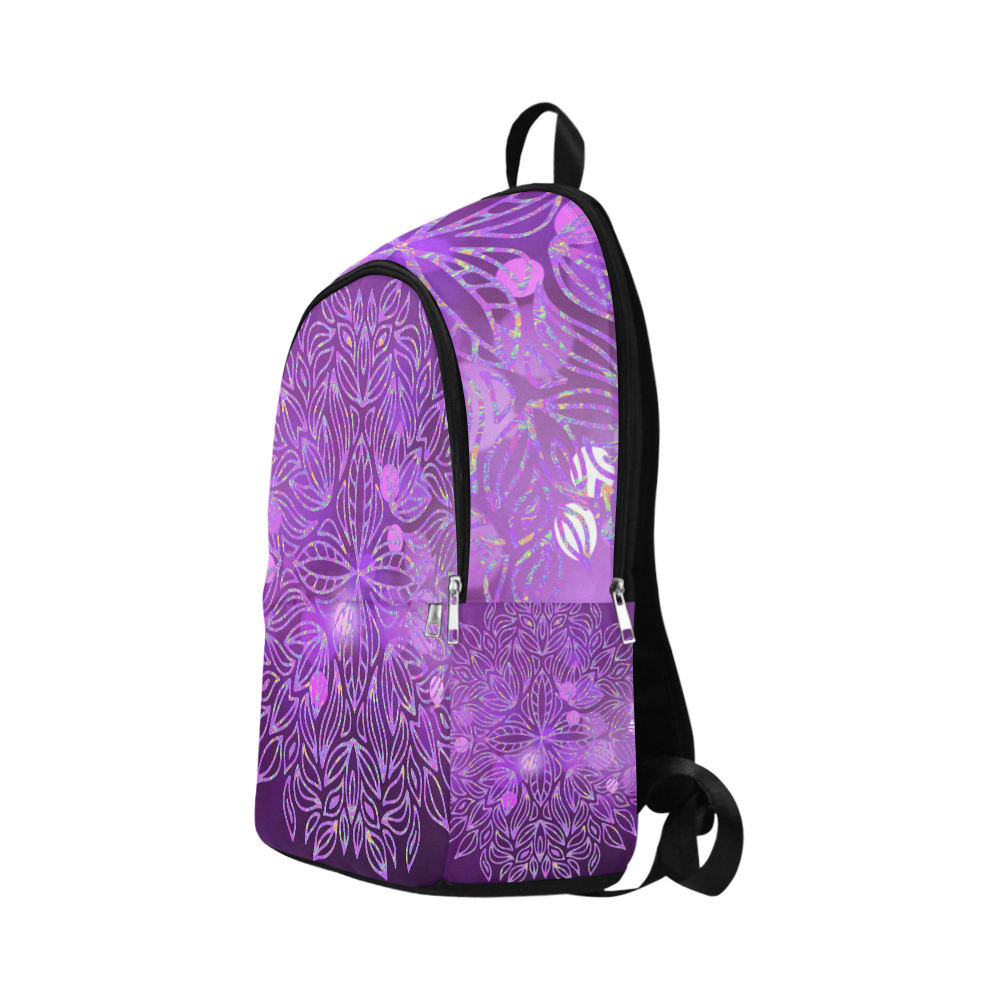Purple Oil Spill Pattern Mandala Fabric Backpack for Adult (Model 1659)