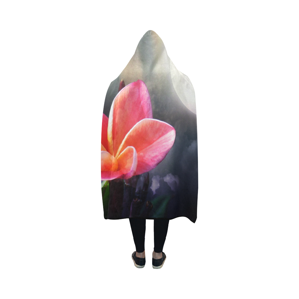 Moon Plumeria by Martina Webster Hooded Blanket 50''x40''