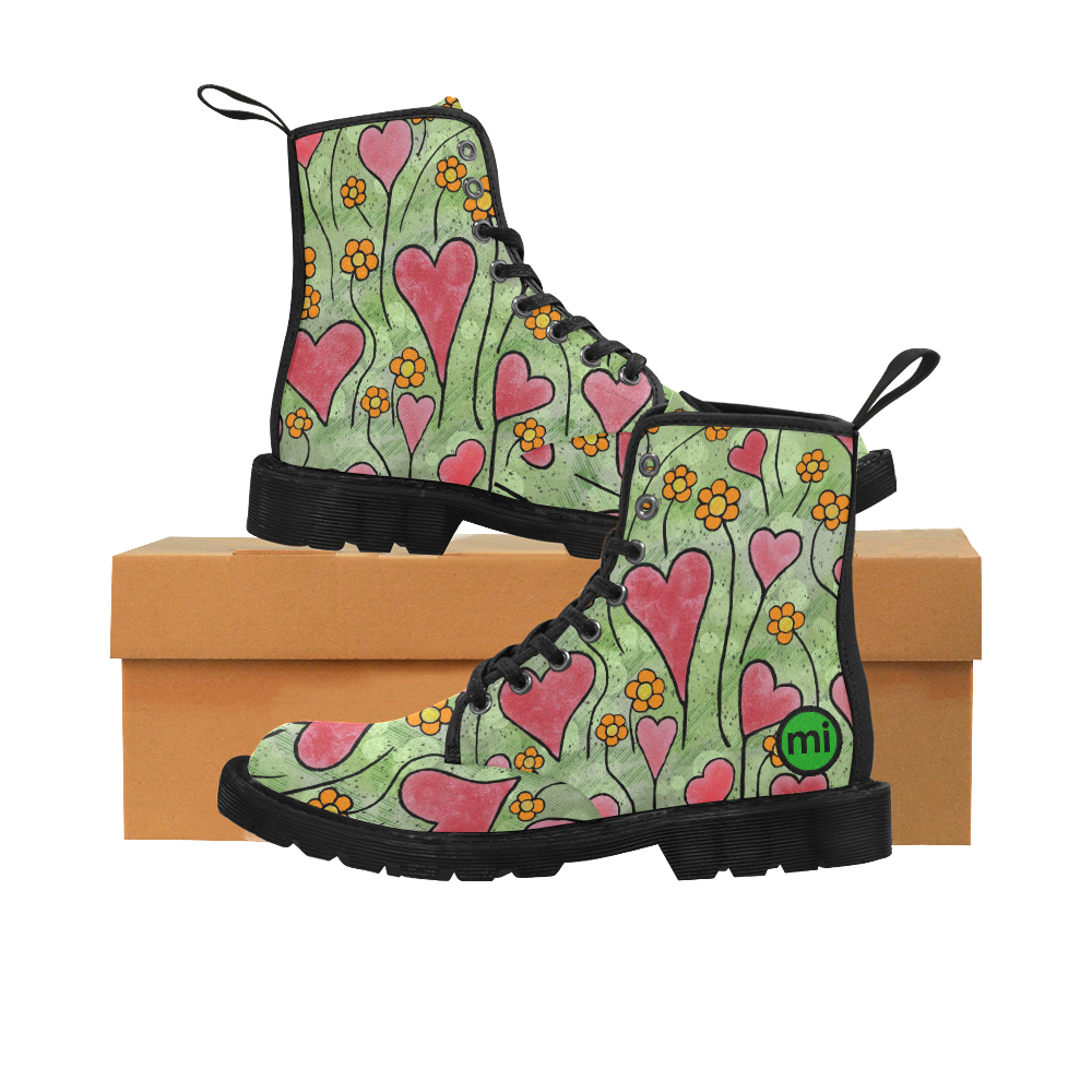 Where Love Grows. Inspired by the Magic Island of Gotland. Martin Boots for Women (Black) (Model 1203H)