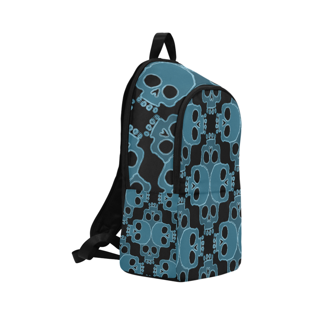 Skull Jigsaw Blue Fabric Backpack for Adult (Model 1659)