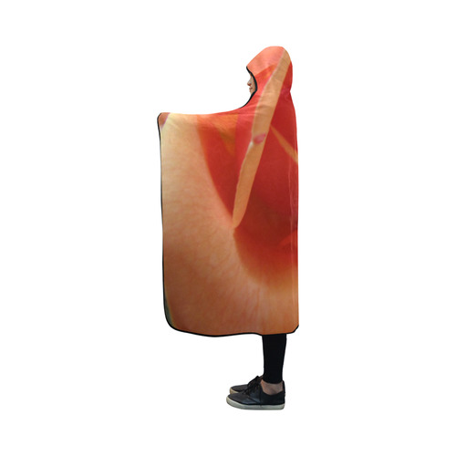 Rose Orange by Martina Webster Hooded Blanket 50''x40''
